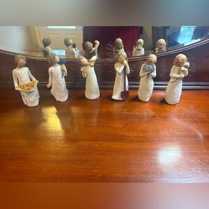 Willow Tree Angel Figurines Set - Cream and Brown